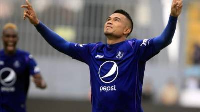 Así festejó Carlos Discua su gol contra el Olimpia.