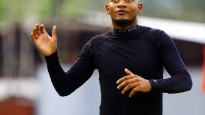 Yul Arzú en el entrenamiento del jueves.