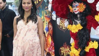 Zoe Saldaña en el estreno de 'El Libro de la Vida'.