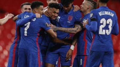 La selección de Inglaterra le pasó por encima a San Marino en Wembley. Foto EFE.