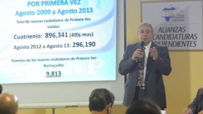 Autoridades del TSE entregaron el padrón digital a dos candidatos y a los representantes de los otros partidos políticos.