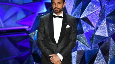 El comediante mexicano Eugenio Derbez durante su presentación en la 90 edición de los premios Óscar. Foto: AFP.