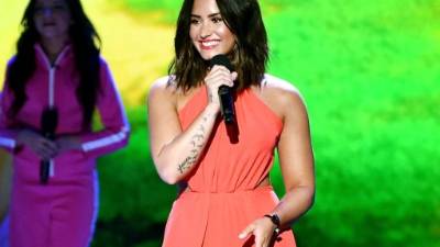 LOS ANGELES, CA - MARCH 11: Singer-songwriter Demi Lovato speaks onstage at Nickelodeon's 2017 Kids' Choice Awards at USC Galen Center on March 11, 2017 in Los Angeles, California. Kevin Winter/Getty Images/AFP