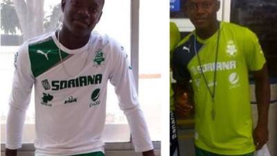 Júnior Lacayo luciendo los colores del Santos.