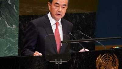 El canciller chino, Wang Yi, se dirigió este viernes ante la Asamblea de la ONU sustituyendo al presidente chino Xi Jinping./AFP.
