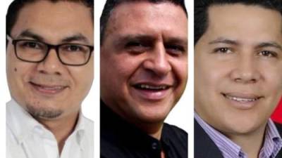 Dovin Posadas (de Libre), Aníbal Erazo Alvarado (del partido Liberal) y Héctor Arita(del partido Libre).