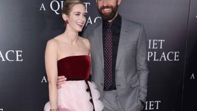 Emily Blunt y John Krasinski en la premier de 'A Quiet Place'.