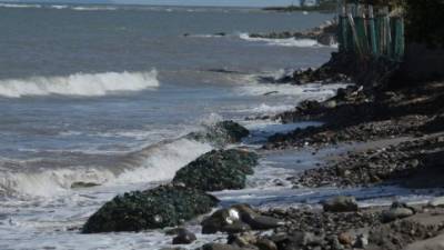 Las playas de La Ceiba cada vez están siendo reducidas debido al avance del mar.