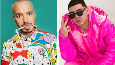 Los cantantes J Balvin y Ryan Castro.