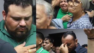 Escenas de dolor en el velatorio en honor a Orinson Amaya, presidente del Marathón que murió la mañana de este lunes 5 de septiembre en un centro médico de San Pedro Sula.