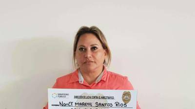 Nancy Mareyil Santos Ríos el día que fue capturada por la Policía.