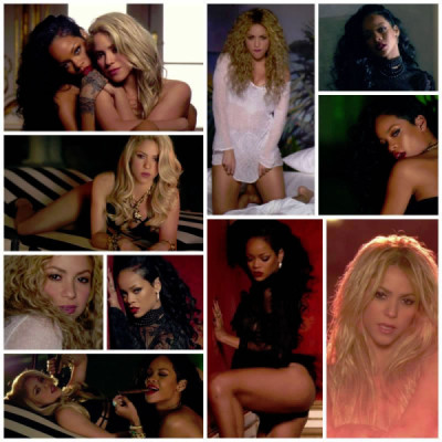 Shakira y Rihanna, fuman se acarician de principio a fin.