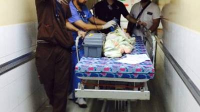 El niño Bayron Ismael Molina cuando era atendido por médicos del Hospital Materno Infantil.