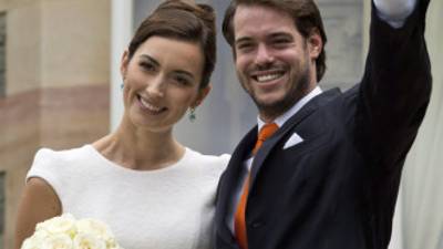 Los novios Claire Lademacher y el principe Félix de Luxemburgo