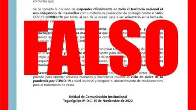 La Secretaría de Salud mencionó que envió un borrador al Congreso Nacional para derogar la ley del uso de mascarilla en Honduras.