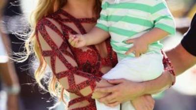 La cantante y su hijo de un año.