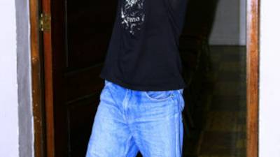 José Gabriel González y Gabino Orellana López cuando salieron del juicio.