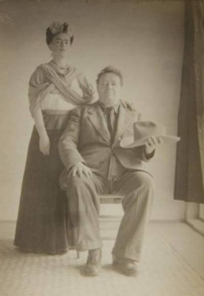 Frida Kahlo y Diego Rivera en el año de 1940.<br/>