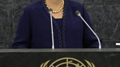 La presidenta de Brasil, Dilma Rousseff, fue al primera oradora en la sesión de ayer en la ONU.