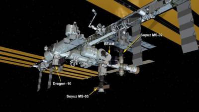 Una imagen proporcionada por la Nasa muestra a la cápsula acoplada a la ISS. Foto: AFP/Nasa