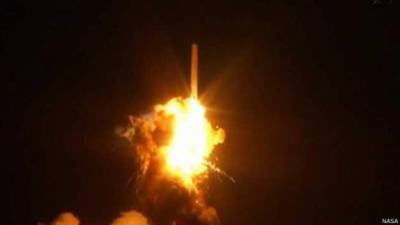 La NASA tv captó el momento de la explosión del cohete que no llevaba tripulación.
