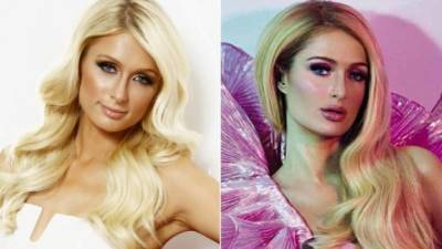 Paris Hilton en un comparativo de su rostro.