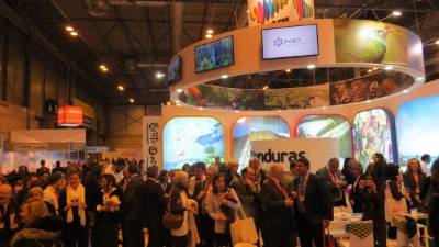 El stand de exhibición de Honduras en Madrid.