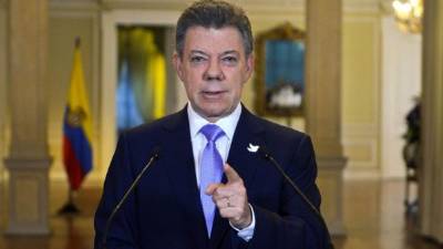 El presidente saliente de Colombia, Juan Manuel Santos. Foto.AFP