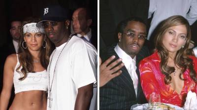 Jennifer López y su exnovio Sean ‘Diddy’ Combs en fotos de archivo.