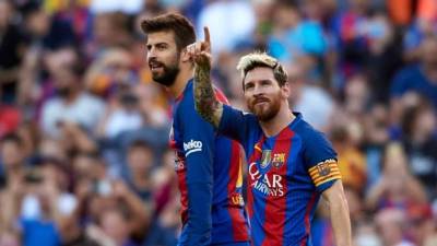 Piqué y Messi en uno de los partidos del equipo culé.