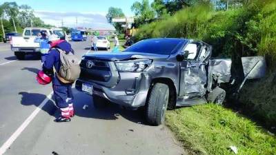 <b>El choque del pick up y el bus ocurrió en la carretera CA-5, a inmediaciones del kilómetro 66.</b>