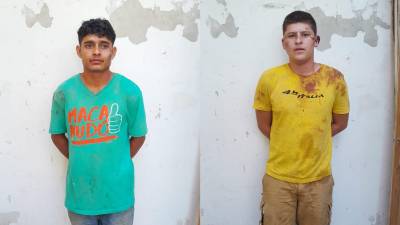 John PAz y Arbin García fueron atados de manos y pies por los pobladores de Cofradía, la noche de ayer sábado tras el presunto atentado contra un taxista y un hombre que auxilió a la víctima