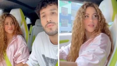 Los cantantes colombianos Shakira y Sebastián Yatra.