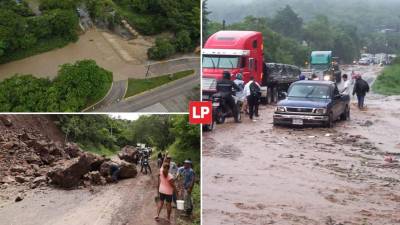 Las lluvias han provocado el cierre de carreteras en varios puntos del país.