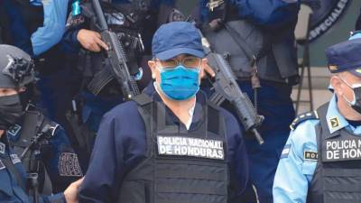 Juan Orlando Hernández el día que fue extraditado.