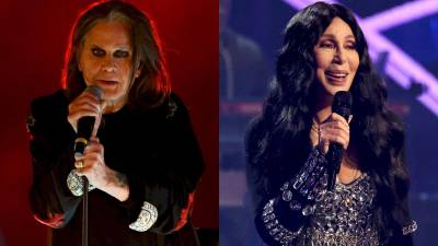 Ozzy Osbourne y Cher en imágenes de archivo.