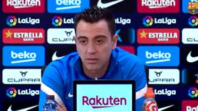 Xavi Hernández dijo durante la conferencia que “somos el Barça y tenemos que dar más del 100%”.