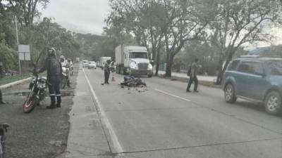 Accidente en el que murió un joven motociclista en Choloma.