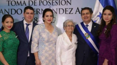 La familia del ex presidente de Honduras, Juan Orlando Hernández.