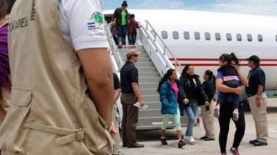 Migrantes retornados a Honduras.