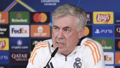 Ancelotti durante la rueda de prensa de este martes.