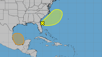 Localización de los dos disturbios climáticos en el Atlántico.