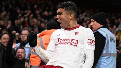 Casemiro gritó a todo pulmón su gol que le dio la victoria al Manchester United.