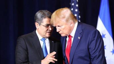 Juan Orlando Hernández y Donald Trump durante el encuentro en 2019.