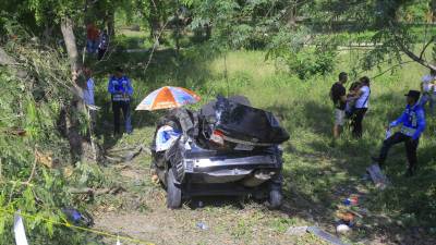 Cuñados serían las víctimas de este accidente registrado en el segundo anillo de San Pedro Sula, según información preliminar.