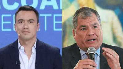 El presidente de Ecuador, Daniel Noboa, y Rafael Correa en imagen de archivo.