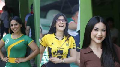 Las bellas chicas que cautivaron en el derbi sampedrano entre Marathón y Real España en el estadio Yankel Rosenthal, donde se vivió una fiesta.