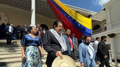 Expresidente José Manuel Zelaya Rosales en la investidura del presidente Nicolás Maduro en Venezuela.