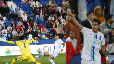 Luis Palma se quitó al portero de Perú y marcó el primer gol de Honduras en el amistoso.