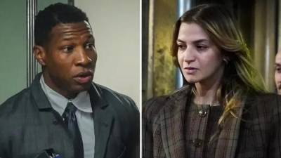 Jonathan Majors y su expareja Grace Jabbari.